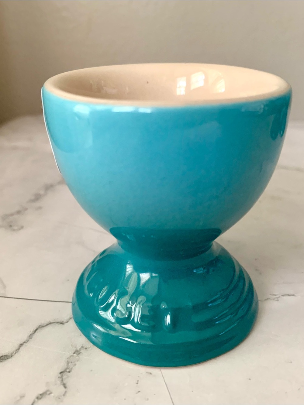 Le Creuset Footed Egg Cups Caribbean Blue Set of 3 - Picture 8 of 8